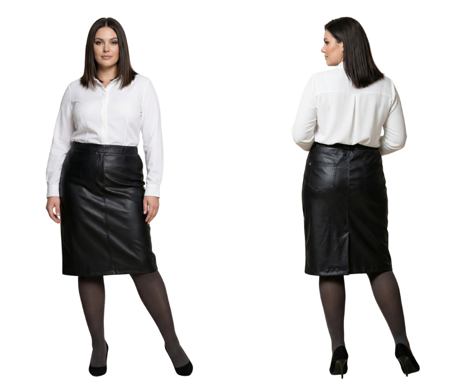 Spódnica NEGRI z ekoskóry kolor czarny