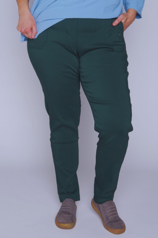 Spodnie z bengaliny CEVLAR B09 nogawka zwężana kolor malachit