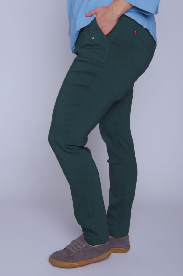 Spodnie z bengaliny CEVLAR B09 nogawka zwężana kolor malachit
