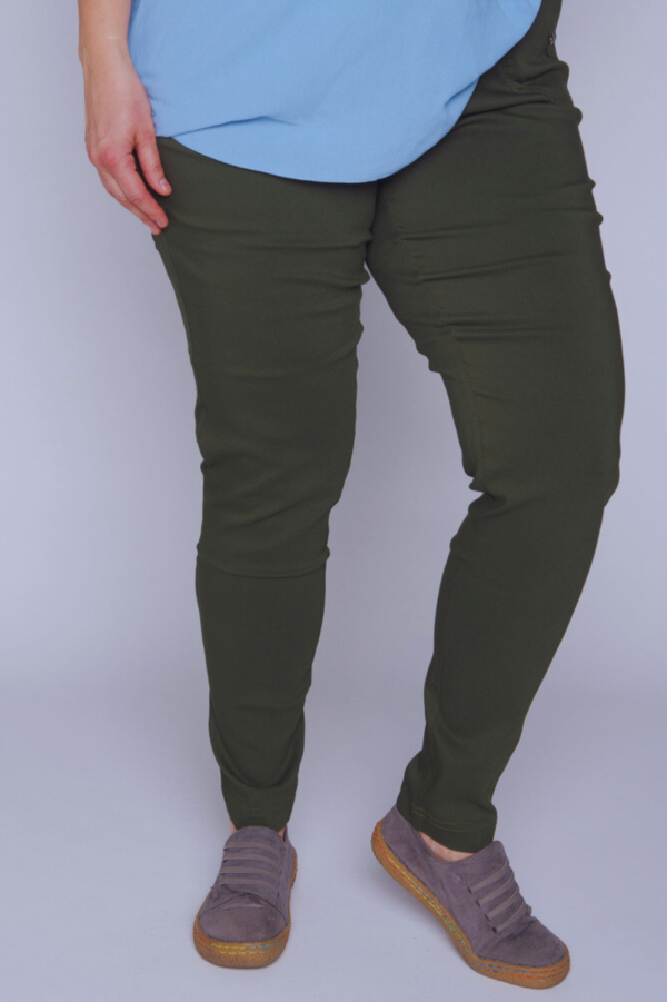 Spodnie z bengaliny CEVLAR B09 nogawka zwężana kolor khaki