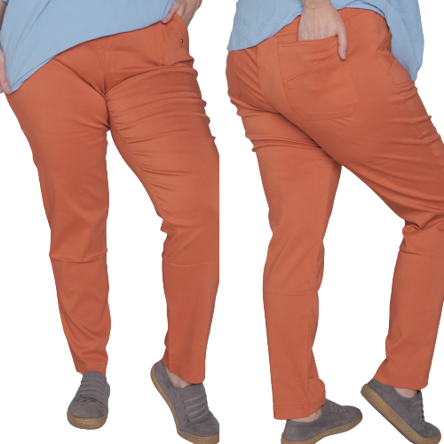Spodnie z bengaliny Cevlar B09 nogawka zwężana kolor rudy