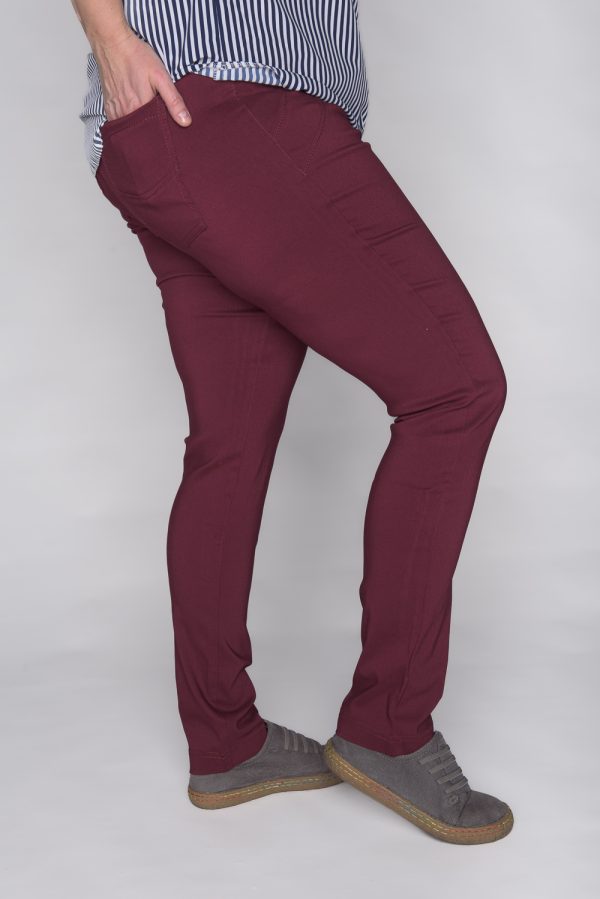 Spodnie CEVLAR zwężona nogawka kolor bordowy