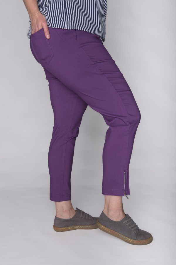 Spodnie CEVLAR z zameczkami kolor śliwkowy
