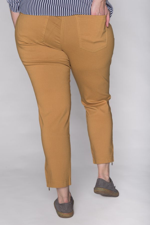 Spodnie CEVLAR z zameczkami kolor musztarda miodowa