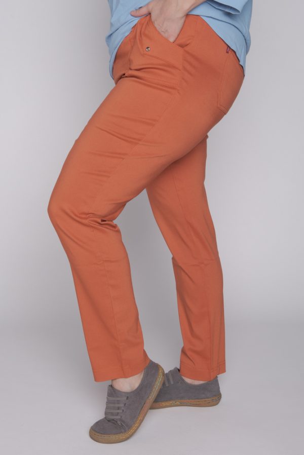 Spodnie z bengaliny Cevlar B09 nogawka zwężana kolor rudy