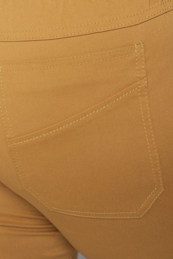 Spodnie z bengaliny Cevlar B09 nogawka zwężana musztarda miodowa
