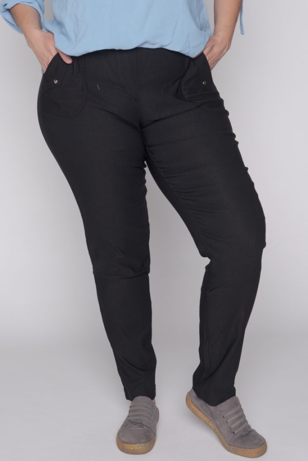 Spodnie z bengaliny Cevlar B09 nogawka zwężana kolor czarny