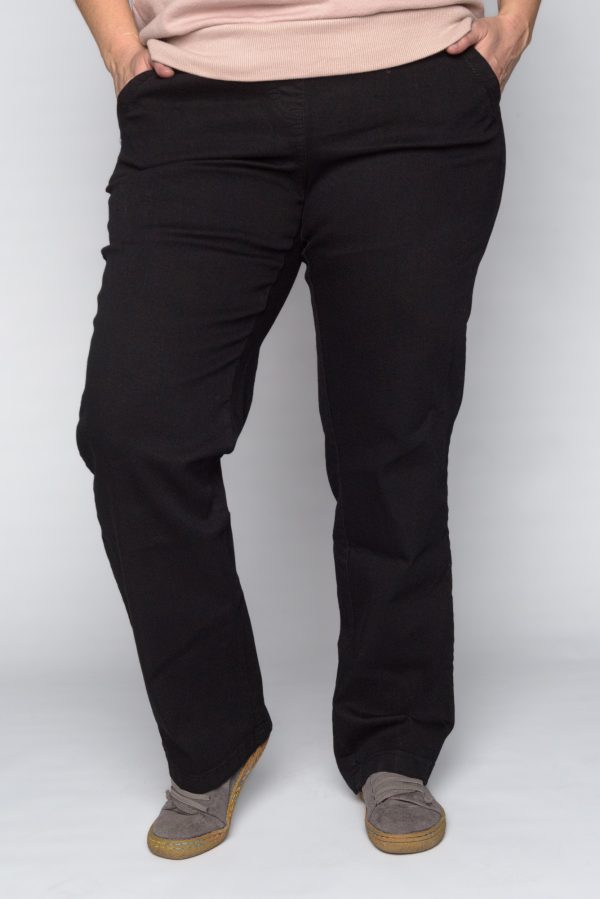 Spodnie z jeansu CEVLAR prosta nogawka kolor czarny
