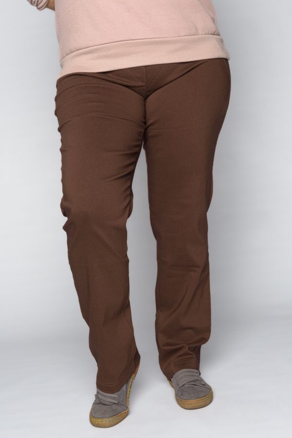 Spodnie CEVLAR prosta nogawka kolor czekoladowy