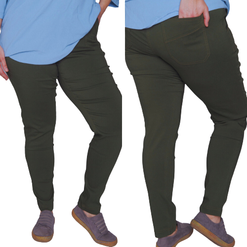 Spodnie z bengaliny CEVLAR B09 nogawka zwężana kolor khaki