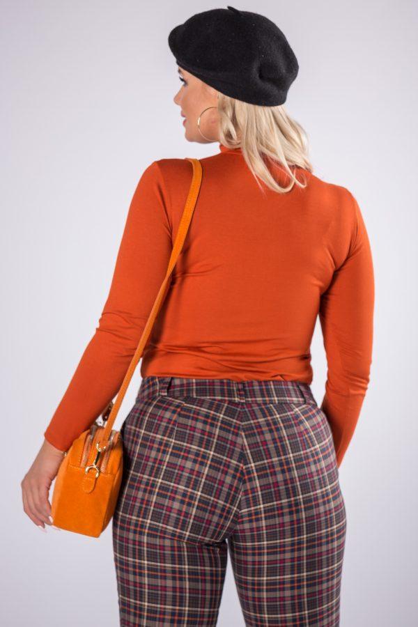 Dopasowana bluzka z golfem, kolor pomarańczowy XXL