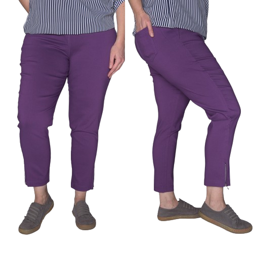 Spodnie CEVLAR z zameczkami kolor śliwkowy