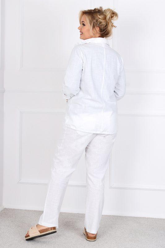 Bawełniana cienka kurtka ze stójką kolor biały, rozmiar 42