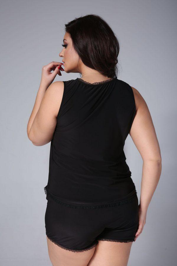 Piżamka EMMA z koronką kolor czarny, plus size XXL