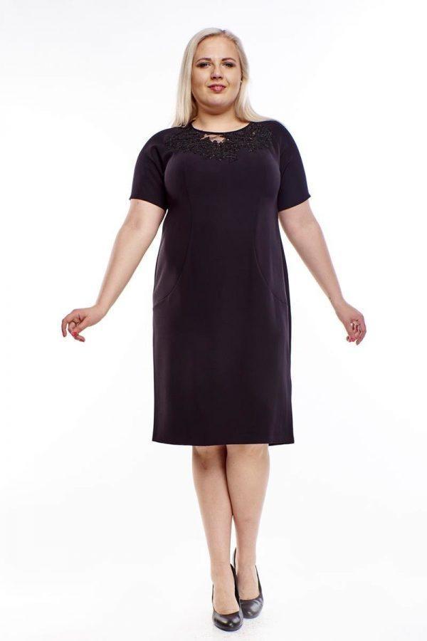 Sukienka klasyczna ołówkowa kolor czarny, plus size XXL