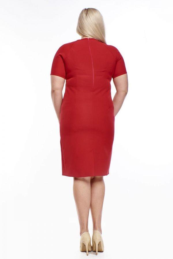 Sukienka klasyczna ołówkowa kolor malinowy, plus size XXL