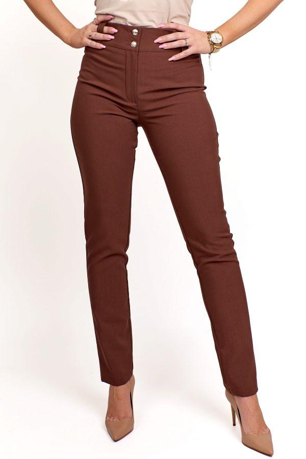 Klasyczne spodnie Anet kolor czekoladowy plus size XXL
