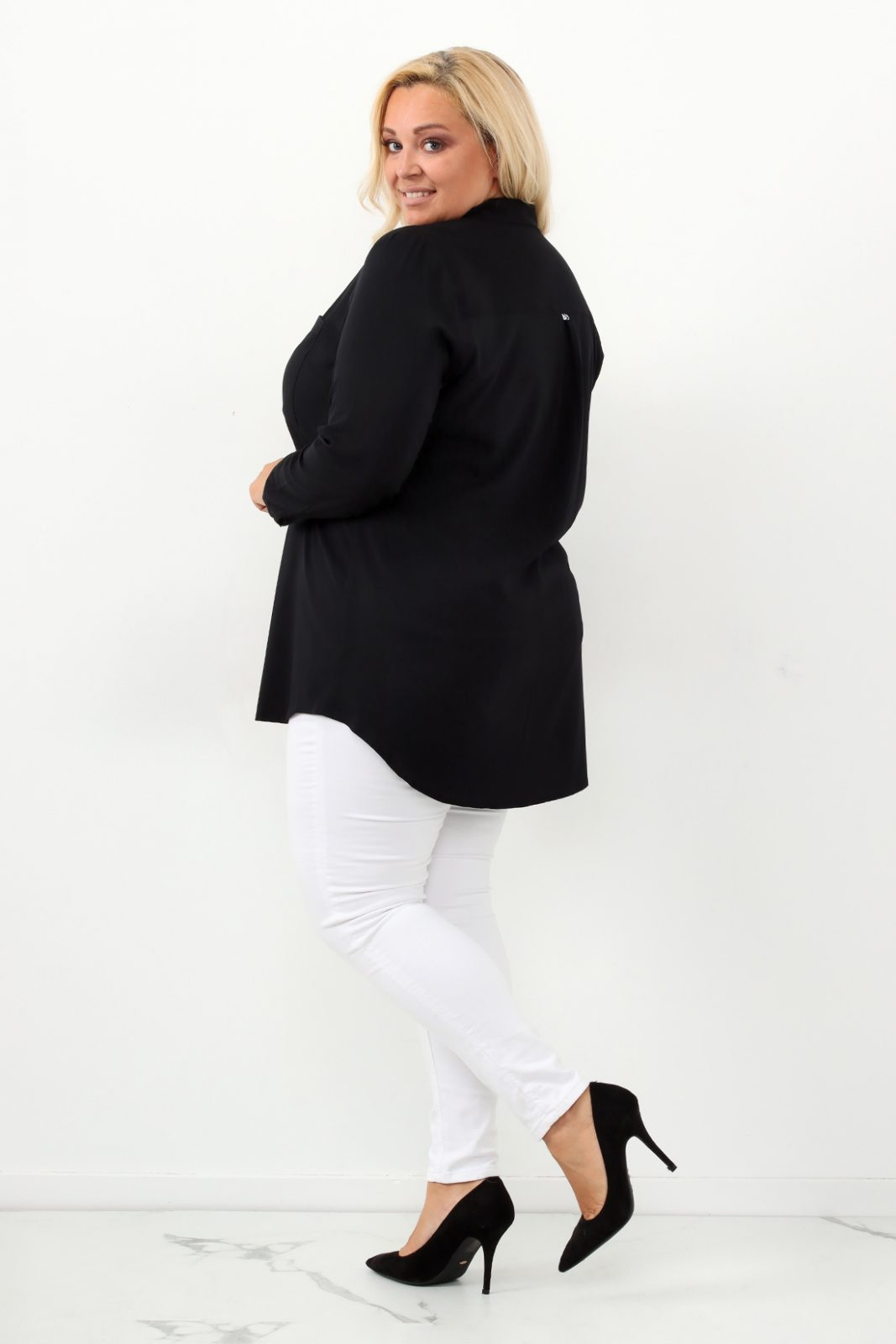 Klasyczna koszula SANDRA prosty krój kolor czarny