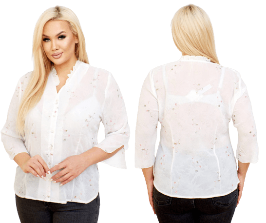 Elegancka bluzka Sandra z haftem kolor biały