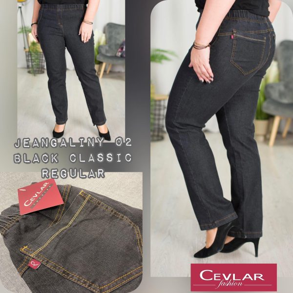 Klasyczne jeansy CEVLAR proste kolor czarny