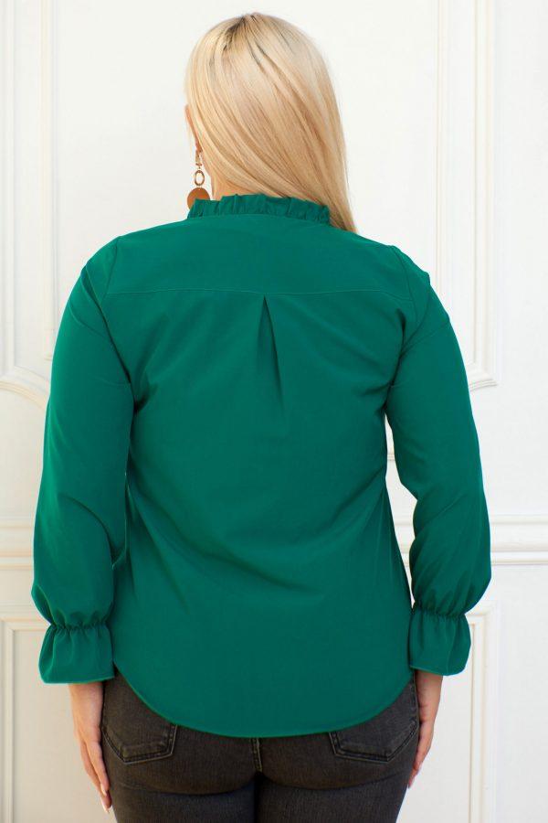 Bluzka Sandra z falbanką i wiązaniem kolor malachit