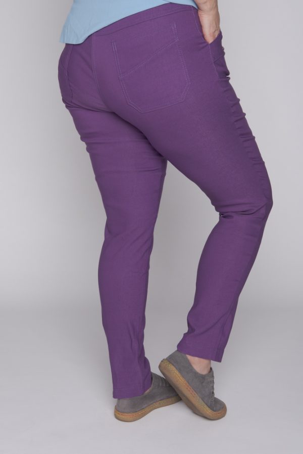 Spodnie z bengaliny Cevlar B09 nogawka zwężana kolor śliwka