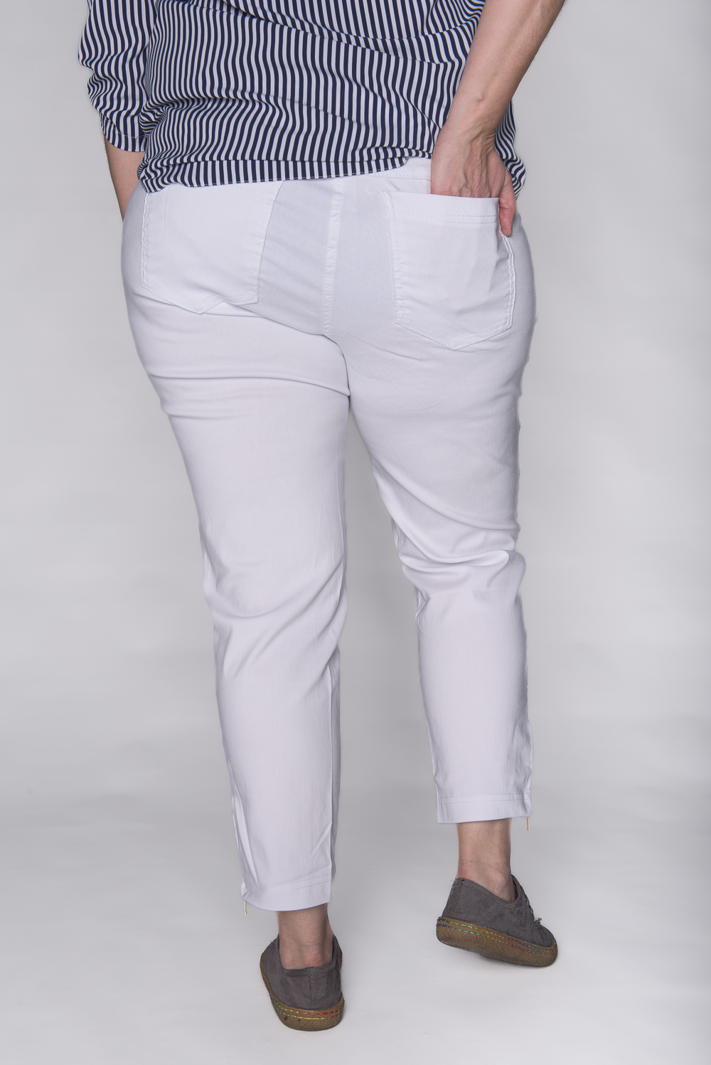 Spodnie z zameczkami CEVLAR kolor biały