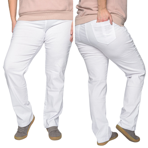 Spodnie CEVLAR prosta nogawka kolor biały