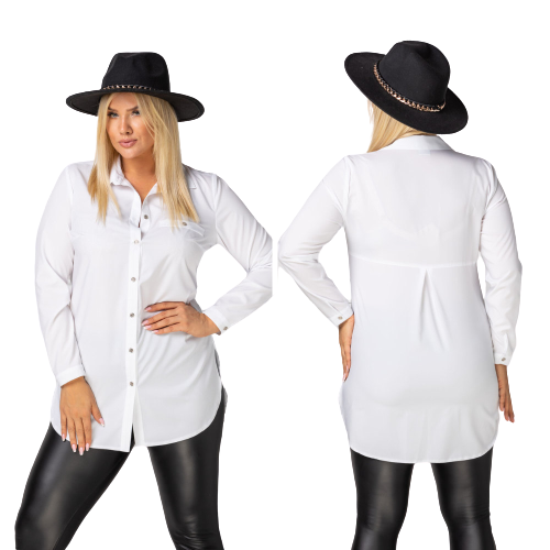 Długa elegancka koszula SANDRA kolor biały