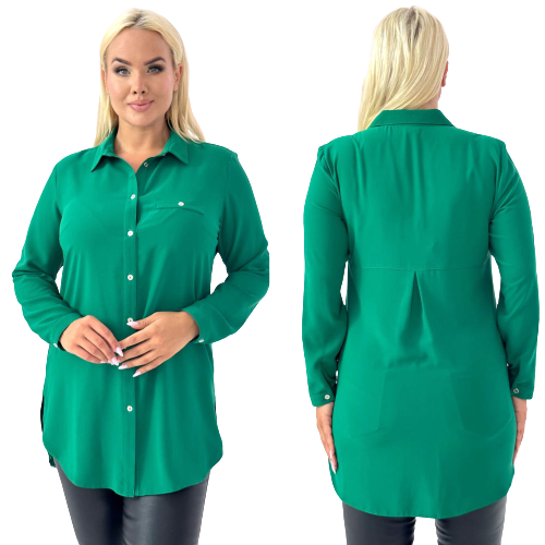 Długa elegancka koszula SANDRA kolor zielony