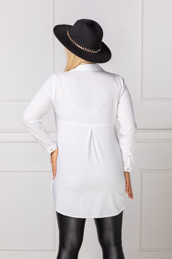 Długa elegancka koszula SANDRA kolor biały