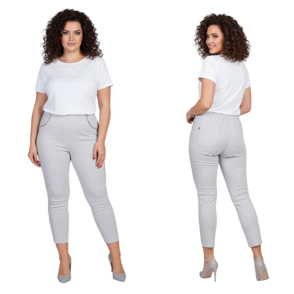 Spodnie CEVLAR z lamówką kolor jasny gołąb