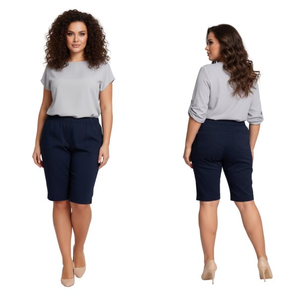 Bermudy CEVLAR długość do kolan granatowe