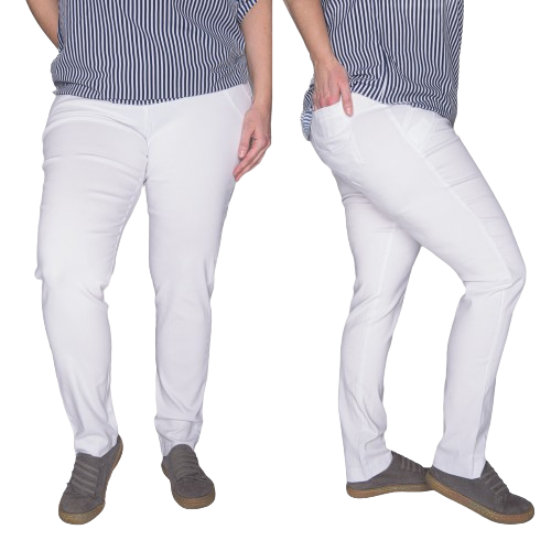Spodnie CEVLAR zwężona nogawka kolor biały