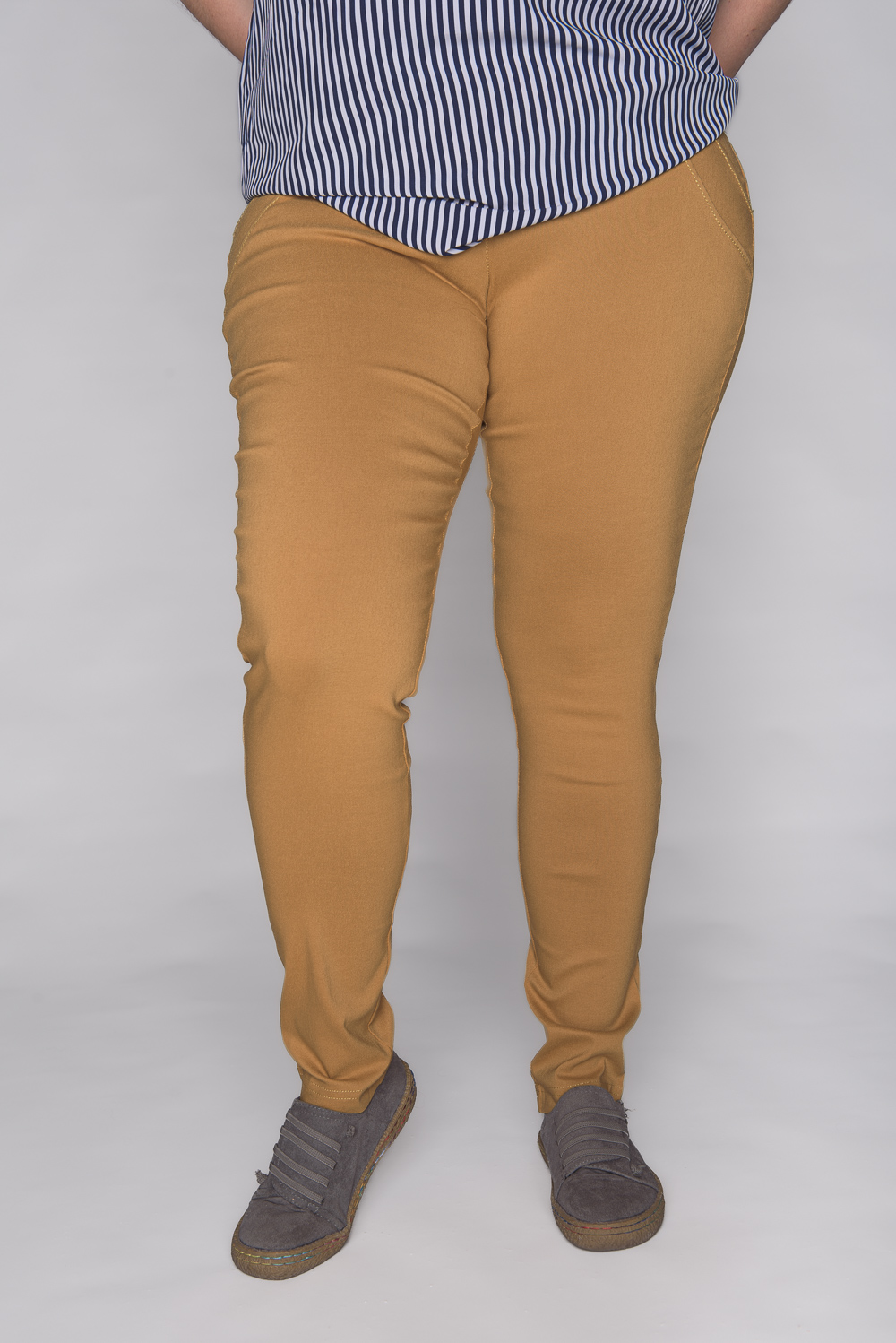 Spodnie CEVLAR zwężona nogawka kolor musztarda miodowa