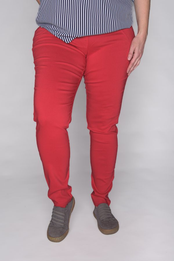 Spodnie CEVLAR zwężona nogawka kolor czerwony