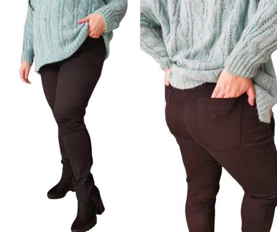 Spodnie z jeansu CEVLAR zwężana nogawka kolor czarny