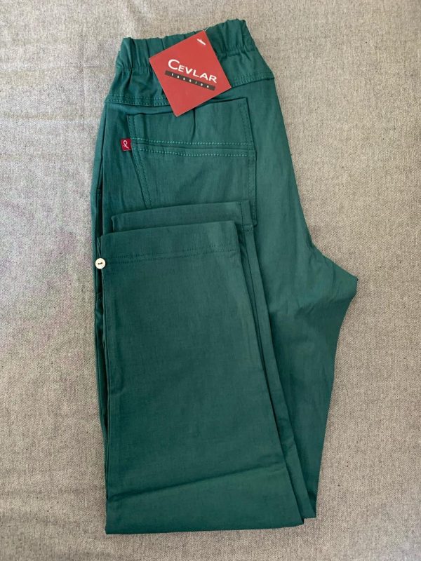 Spodnie z guziczkami kolor malachit rozmiar 48