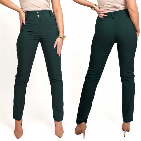Anet spodnie eleganckie damskie proste zieleń butelkowa rozmiar XXL
