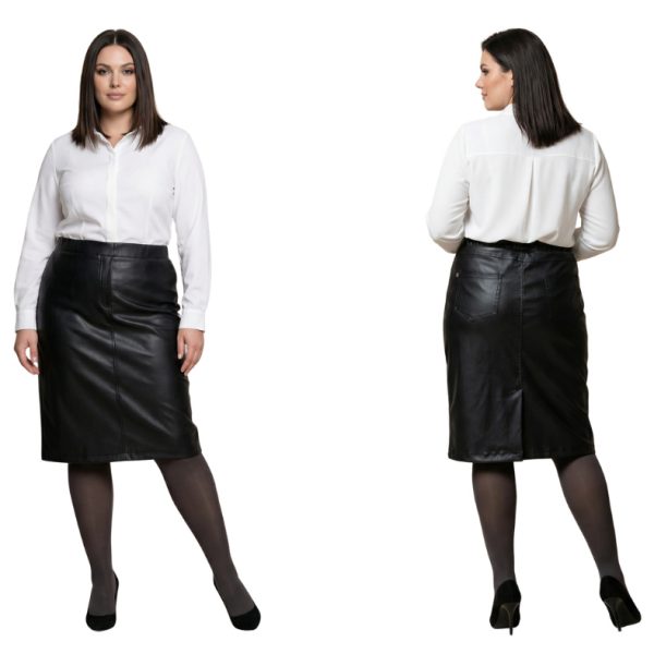 Spódnica NEGRI z ekoskóry kolor czarny 